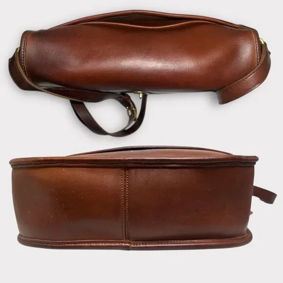 VTG Coach City Bag 9790 British Tan Leather Brass Turn Lock Handbag 90s USA +Tag - Picture 7 of 10